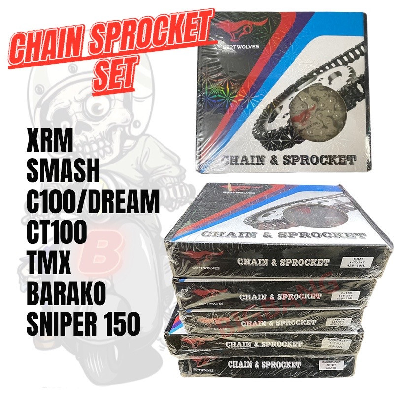 BIGBANG Motorcycle 428 Chain Sprocket Set XRM/SMASH/C100/SNIPER 150 ...