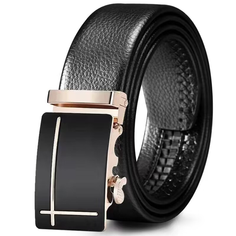 Black Bottom Automatic Buckle Belt Men's Belt High-end Business Men's ...