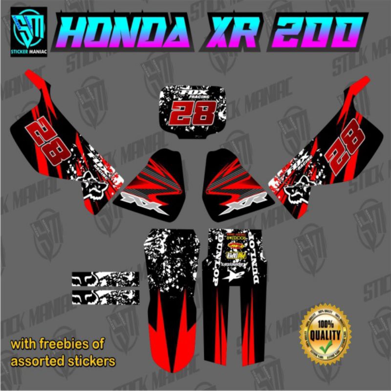 Honda XR 200 decals sticker, Laminated Shopee Philippines