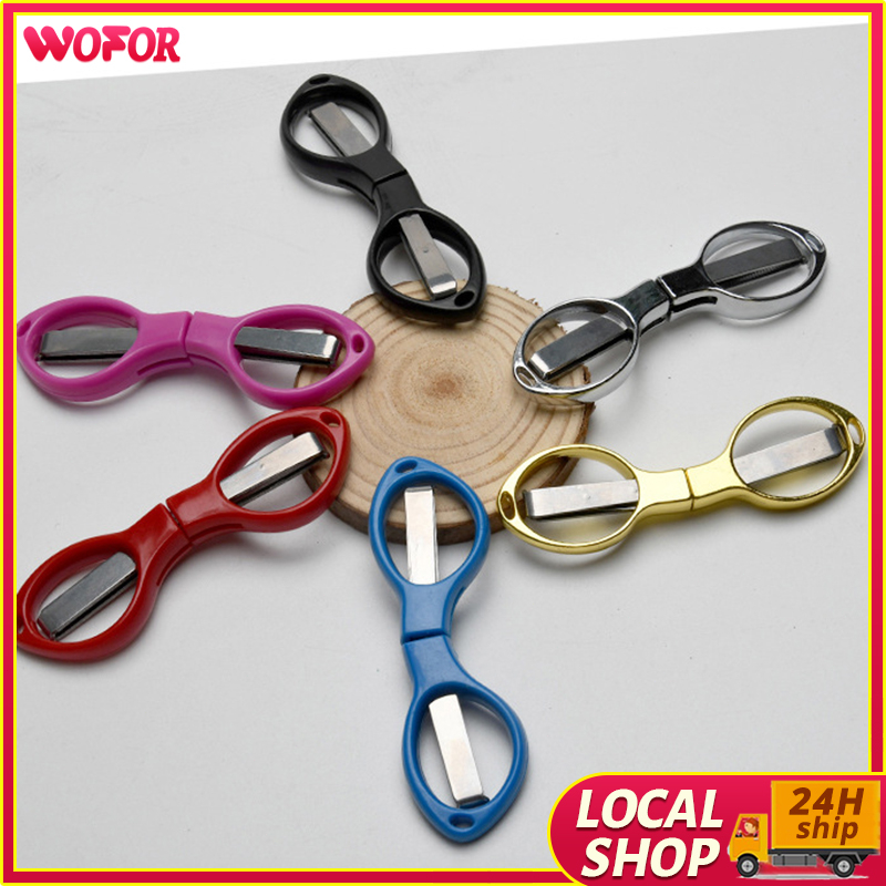 Folding eight scissors stainless steel folding scissors travel fishing ...