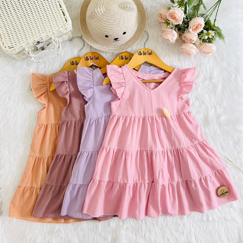 Littlestar Kids Ruffles Sleeves Layered Dress | Shopee Philippines