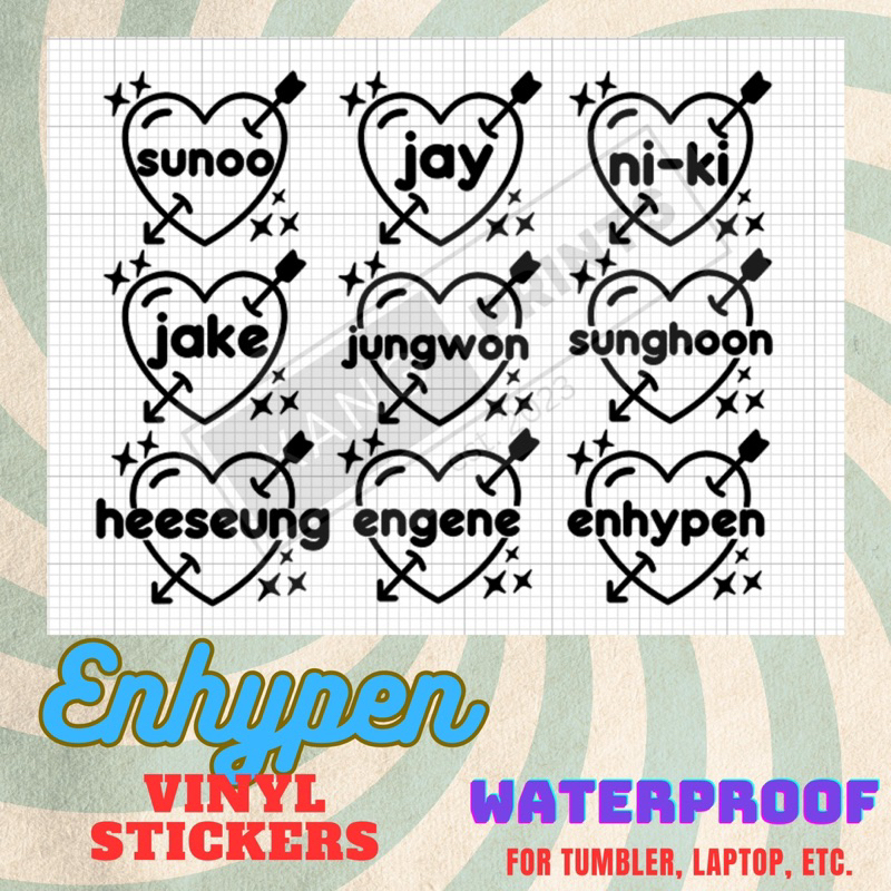 ENHYPEN Waterproof Vinyl Name Stickers Shopee Philippines
