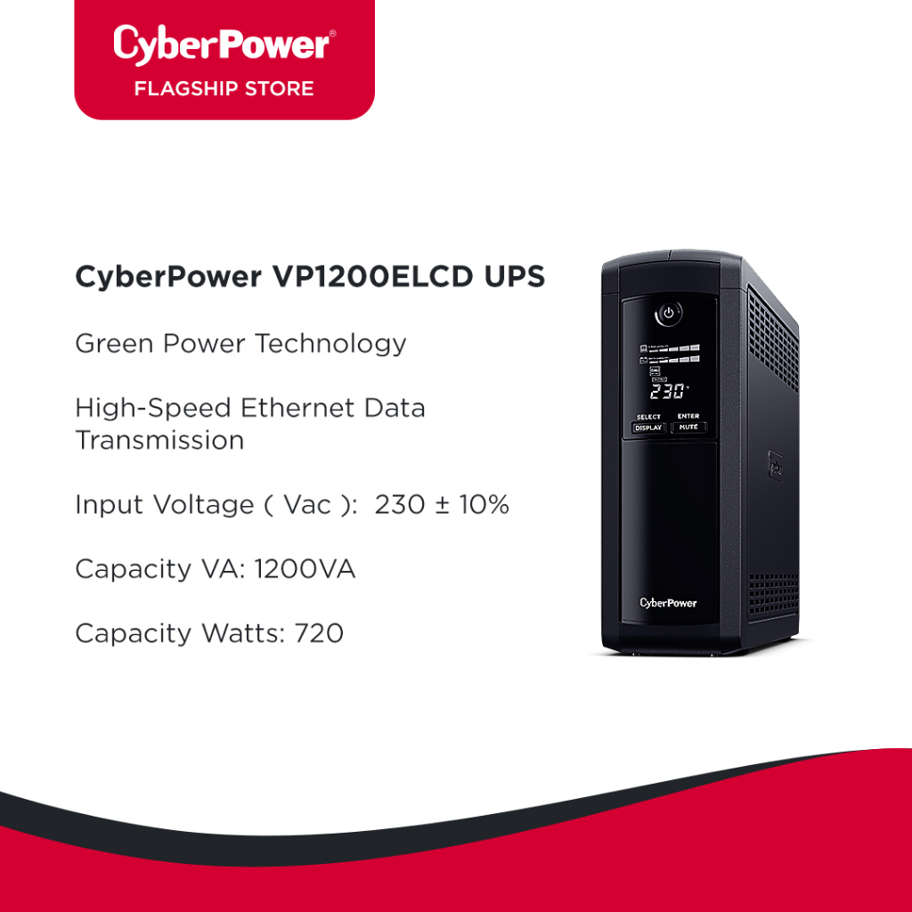 CyberPower UPS VP1200ELCD UPS 1200VA 720W Green 2 Year WA Shopee