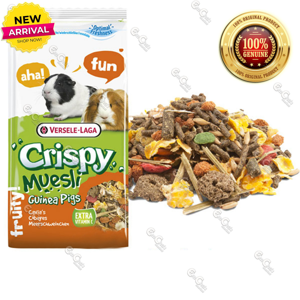 Versele-Laga Crispy Muesli Guinea Pig Food - 1kg Fiber-Rich Diet Formula