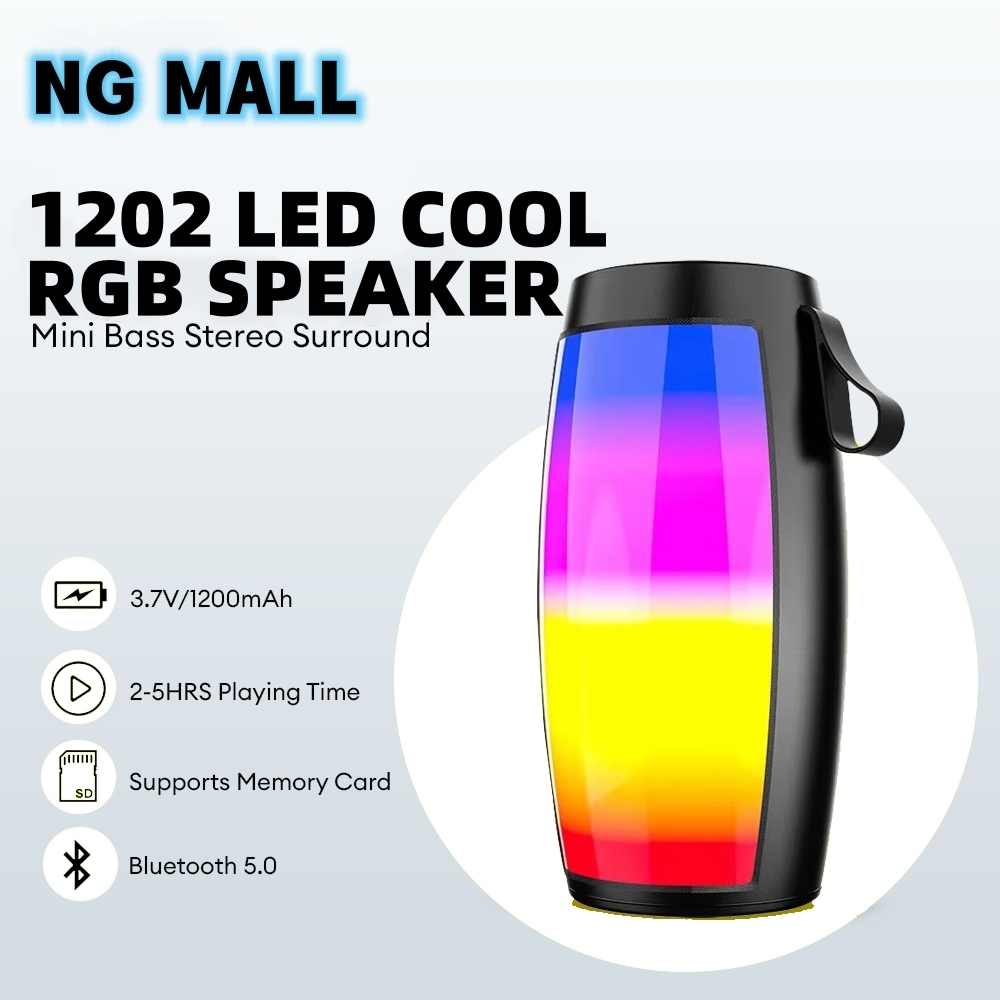 NG MALL 1202 Portable Bluetooth Speaker LED Cool Lighting Effect ...