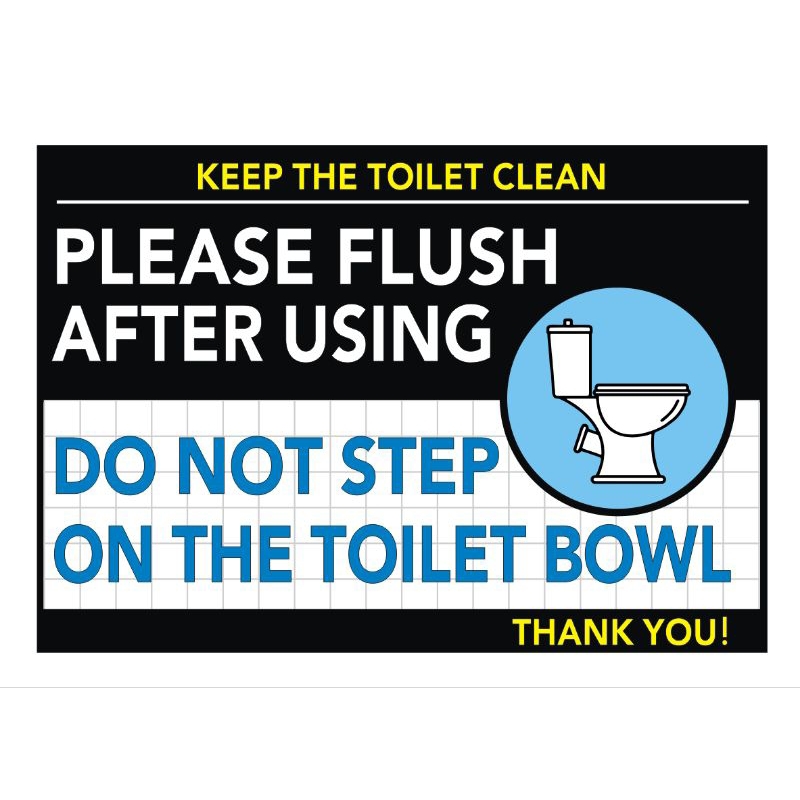 PVC Plastic signage Restroom Etiquette signage do not flush trash down ...