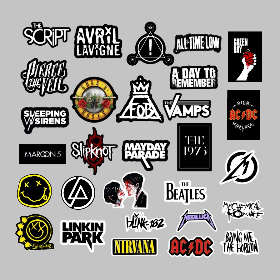 Rock Band Laminated Waterproof Stickers (per piece) | Shopee Philippines