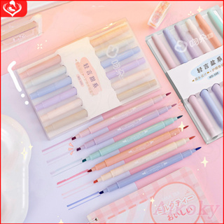 4Pcs/Pack Gradual Highlighter Pens Kawaii Candy Color Manga Markers Midliner  Pastel highlighter set Stationery kids gift