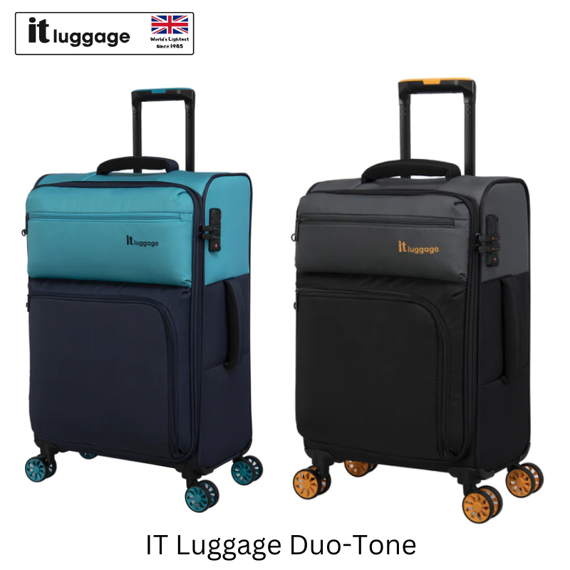 IT Luggage Duo Tone Pewter Blk Soft Shell Rotational Wheel Expandable Lightweight Trolley Suitcase Shopee Philippines