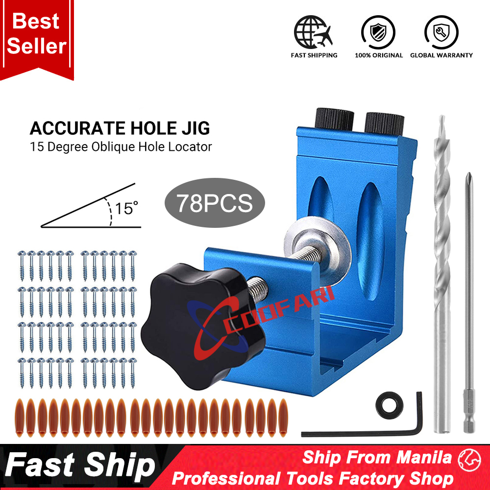 Jig Master System, Mini Style Pocket Hig Jig Kit For Wood Working Step Drill Bit Set Outils De Reparation Electriques Mini Hole Jig Kit All In One Aluminium Pocket Hole Jig Kit 91803754