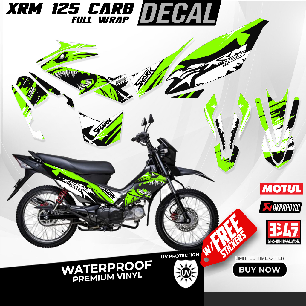 HONDA XRM 125 Decals. Waterproof Motorcycle Sticker. FIT TO MOTARD