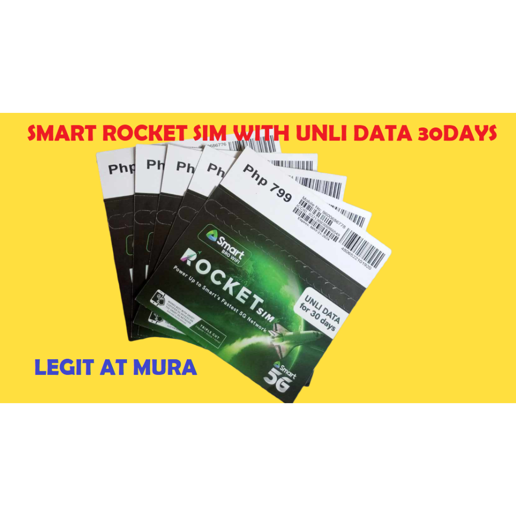 Smart Rocket Sim with 30days Unli Data | Shopee Philippines