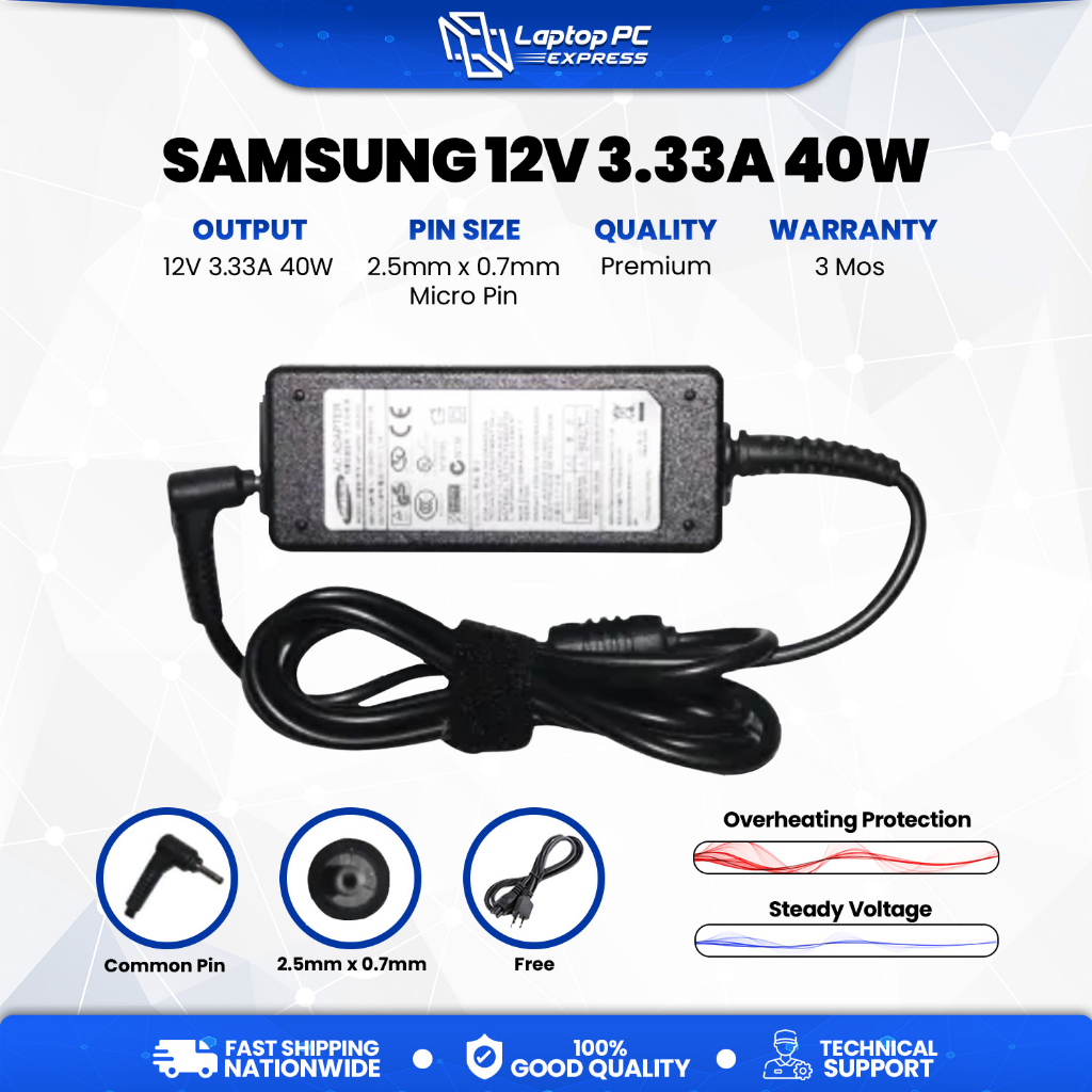 Samsung laptop charger 12V 3.33A for Chromebook 3 XE500C13 Shopee