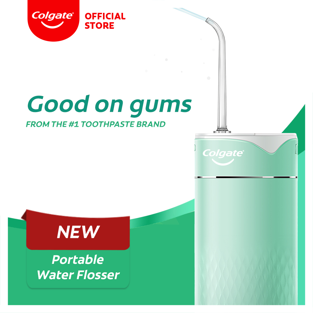 Colgate Portable Water Flosser Rechargeable, Water Resistant (Green