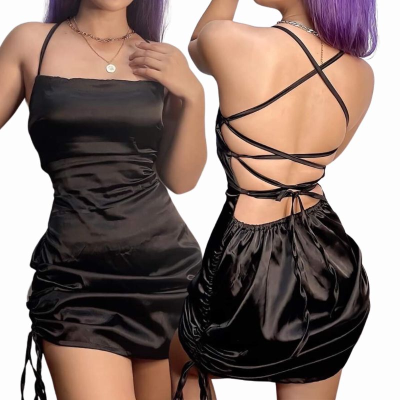 Zhens Plain Satin Backless Adjustable Side and Back Strings-Elegant ...