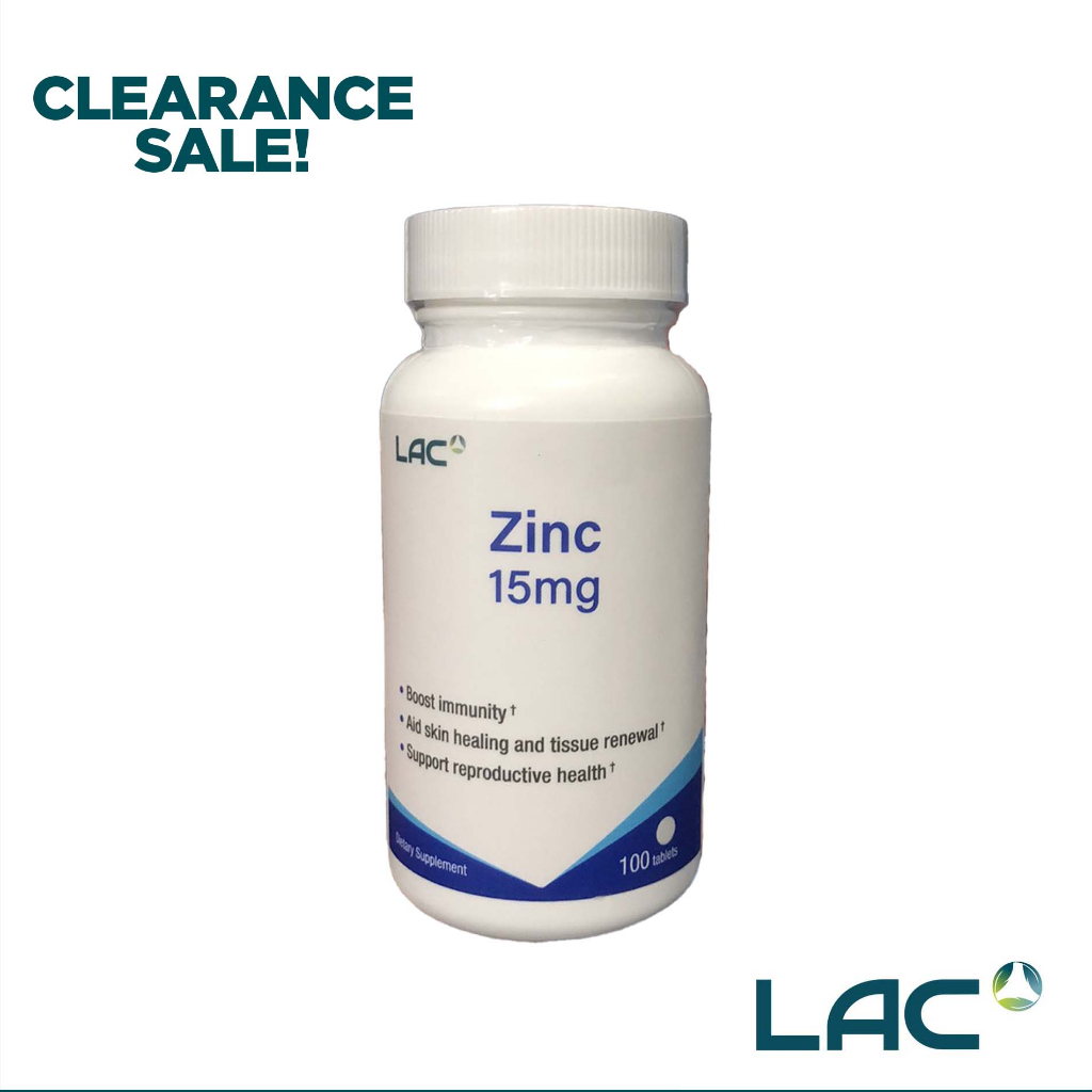 LAC Zinc 15mg 100 Tablets (Consume within May 2024) | Shopee Philippines