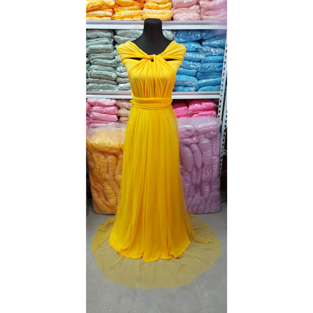 INFINITY DRESS WITH TULLE GOLDEN YELLOW | Shopee Philippines