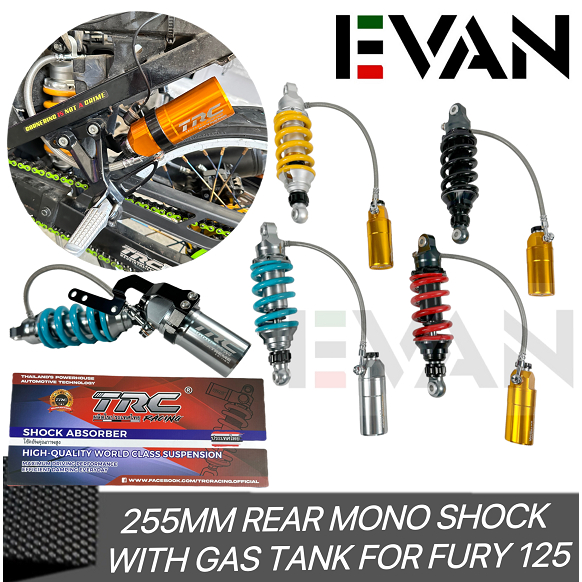 EVAN.SHOP TRC SHOCK CNC Fully Adjustable Shock 255mm Kawasaki Fury ...