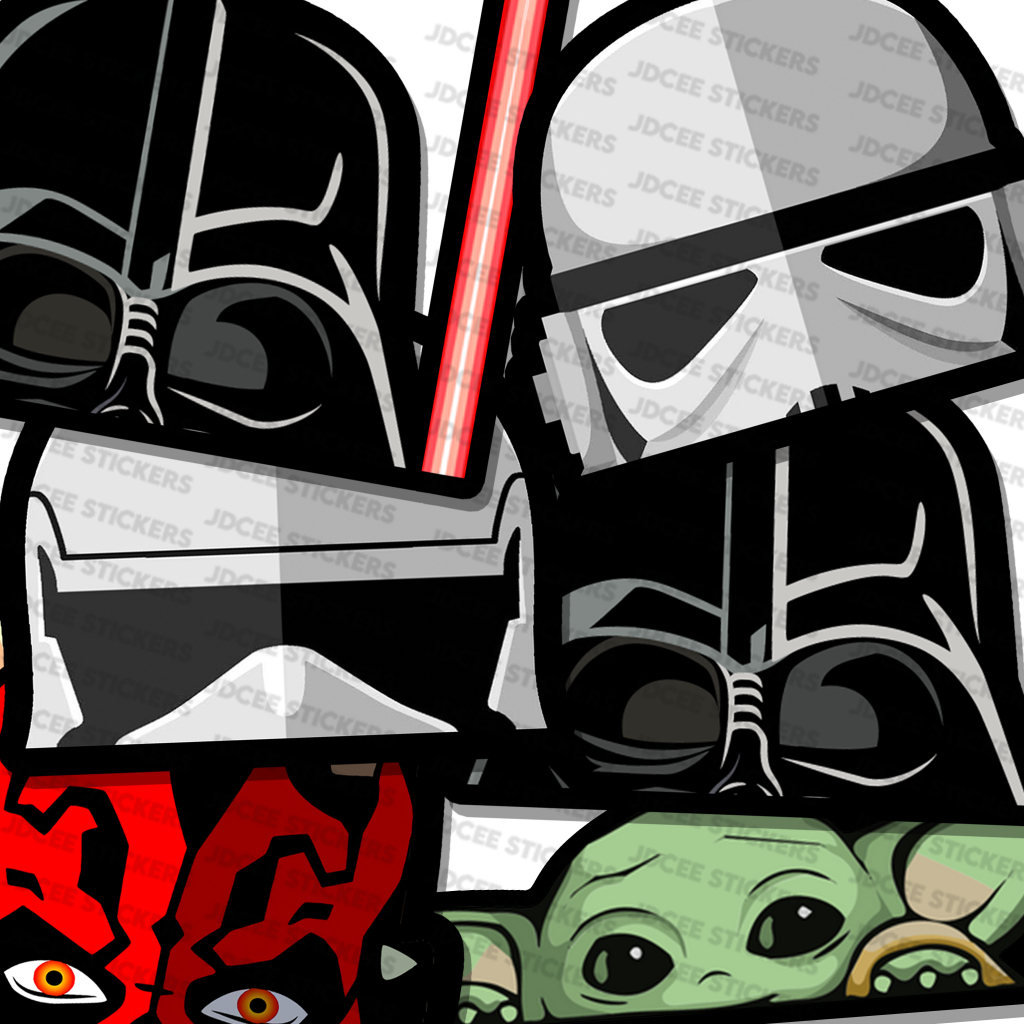 AQUAFLASK PEEKER STICKERS Starwars Darth Vader Storm Trooper Darth