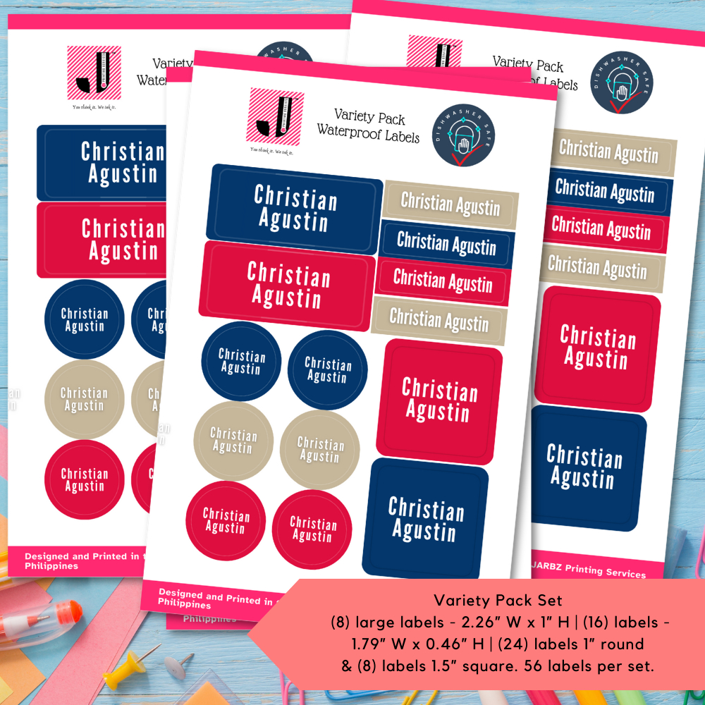 School Labels - Unisex - Red and Blue - Dishwasher safe Labels ...