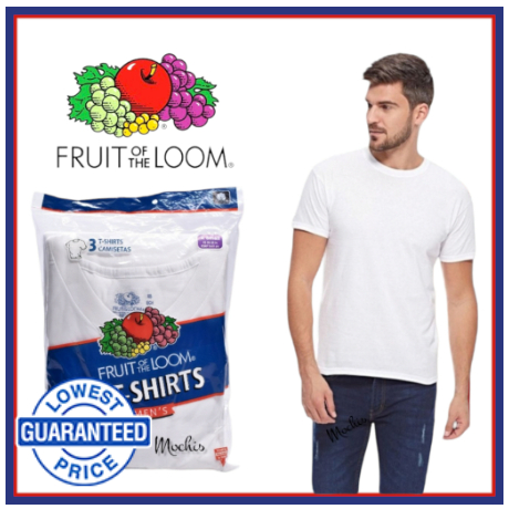 Fruit of The Loom Men's Round Neck White cotton comfortable tshirts ...