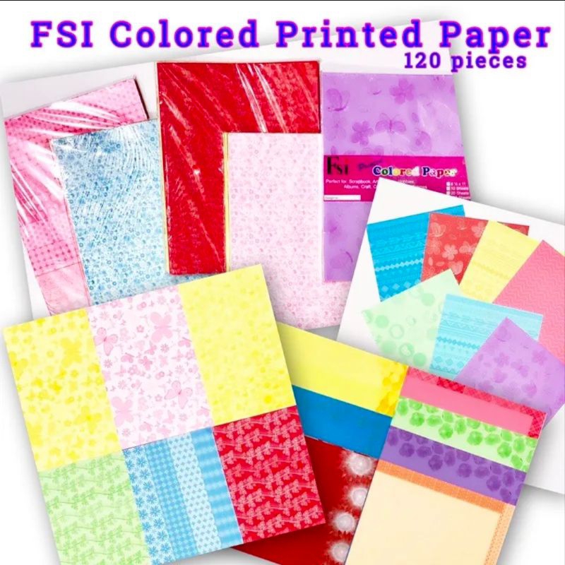 FSI Printed Colored Paper 120pcs | Shopee Philippines