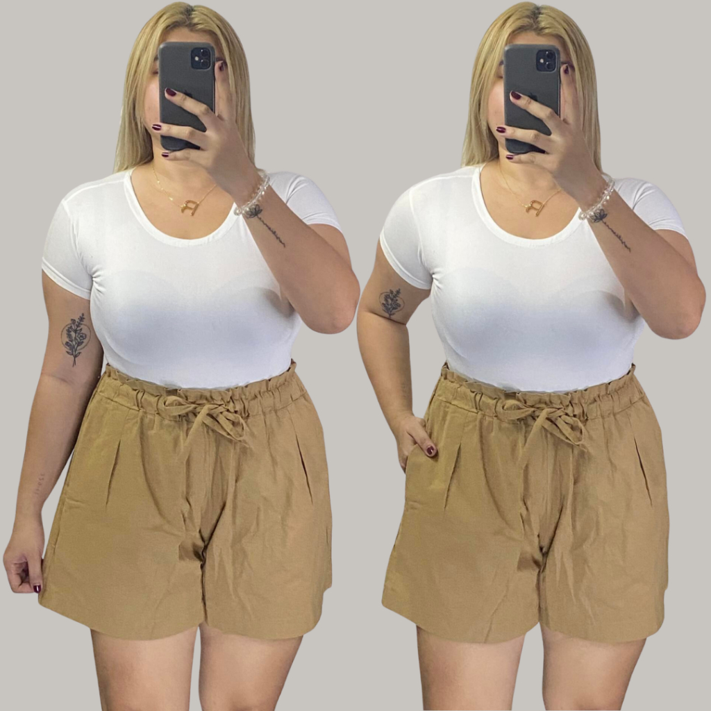 PLUS SIZE PAPER BAG SHORTS OVERSIZED NEW ITEMS GARTERIZED WAIST 32 48 LINEN COTTON FABRIC Shopee Philippines