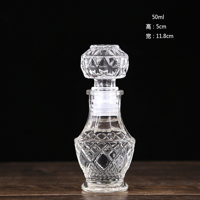 Whiskey wine bottle crystal glass storage wine jar 50ml transparent
