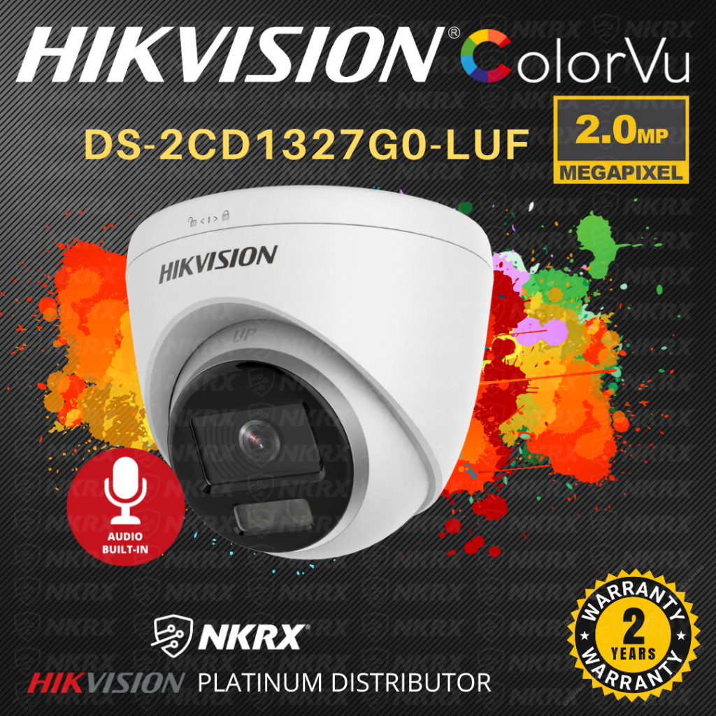 Hikvision Ds 2cd1327g0 Luf 2mp Colorvu With Audio Fixed Bullet Network