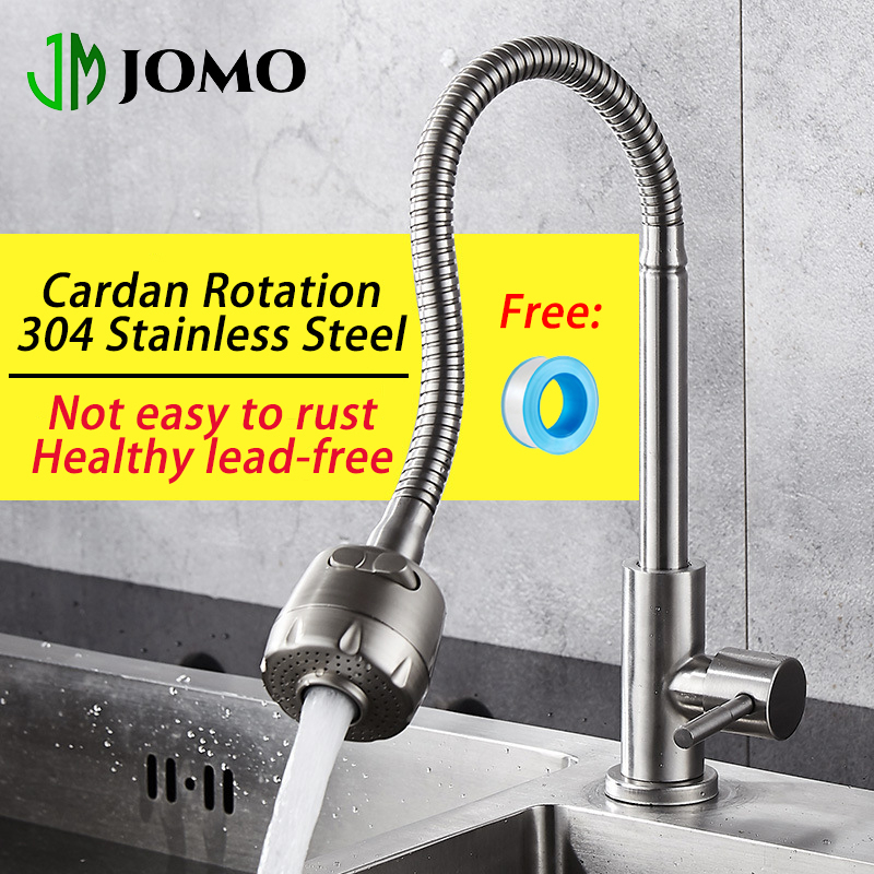 【JOMO】COD 304 Stainless Steel Silver/Black Kitchen Sink Single Cold