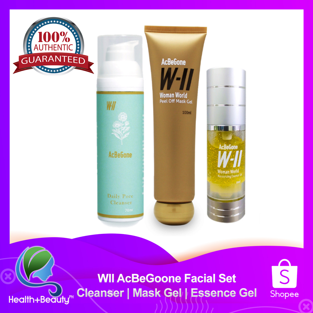 New Acbegone Set 3in1 (WII Essence Gel, Cleanser and Peel Off Mask