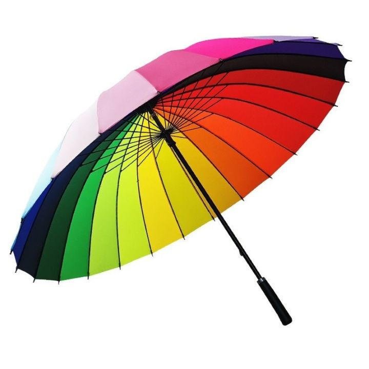 Rainbow Umbrella Unisex Large 16 Bone Automatic Long Handle Big ...