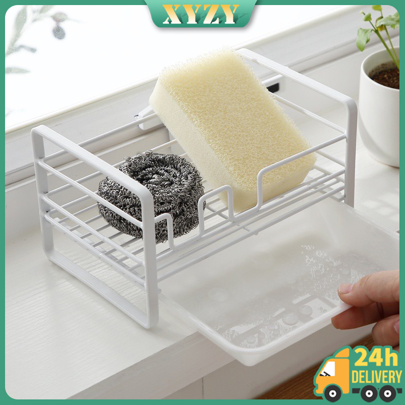 Sink cleaning cloth storage rack table steel wire ball soap shelf rack ...