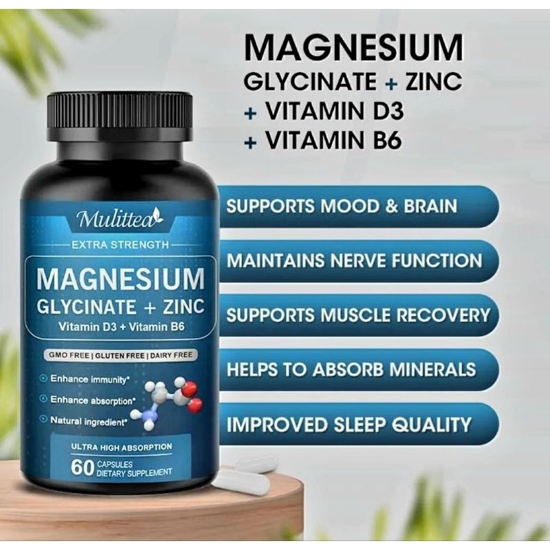 Magnesium Glycinate +Zinc Vitamin D3+ Vitamin B6 | Shopee Philippines