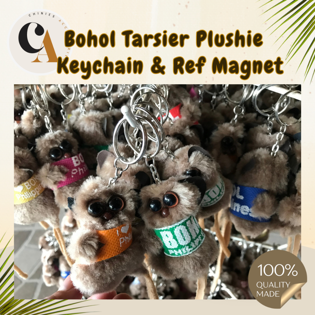 Bohol Tarsier Plushy Keychains and Ref Souvenirs (sold per piece
