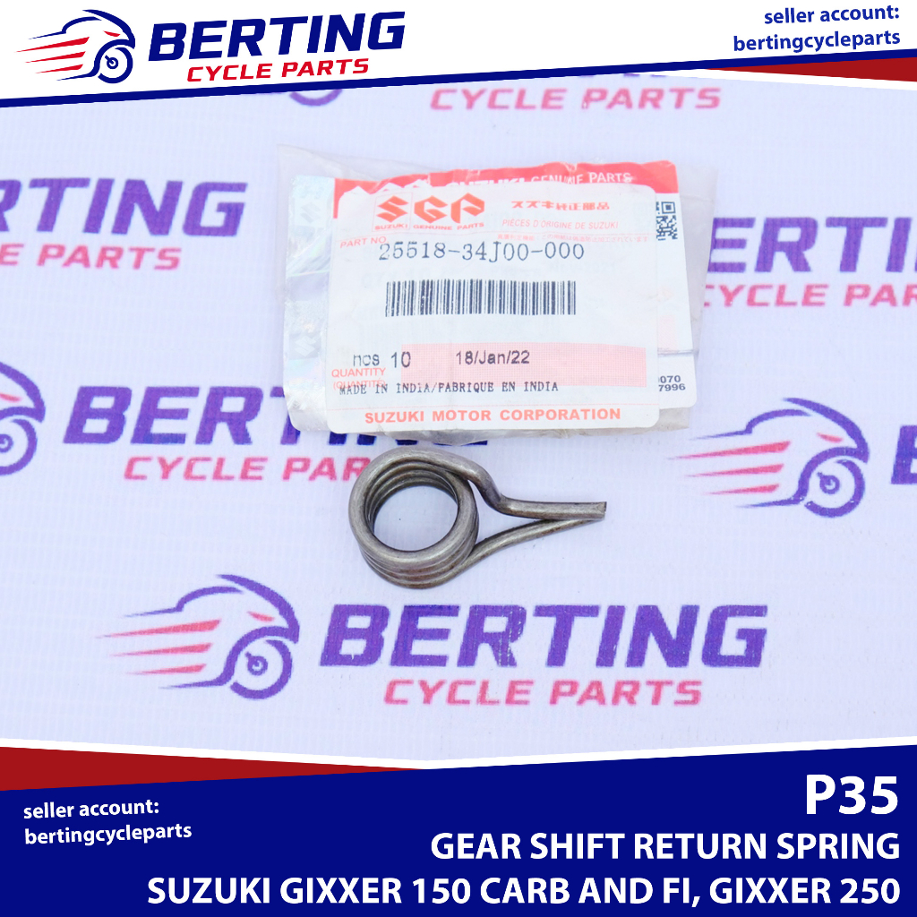 SGP GEAR SHIFT RETURN SPRING Suzuki Gixxer 150 Genuine 2551834J00000
