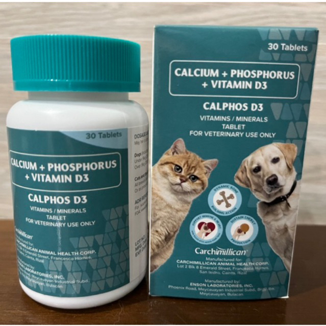 Calphos D3 Vitamin Tablets for Dogs and Cats Calcium Phosphorus Vit. D3 Shopee Philippines