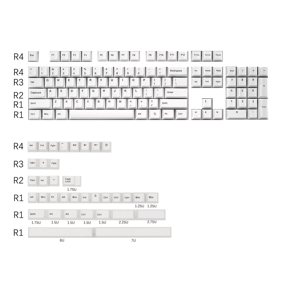 BoW 140 Keys PBT Doubleshot Cherry Profile Keycaps Set for Mechanical ...