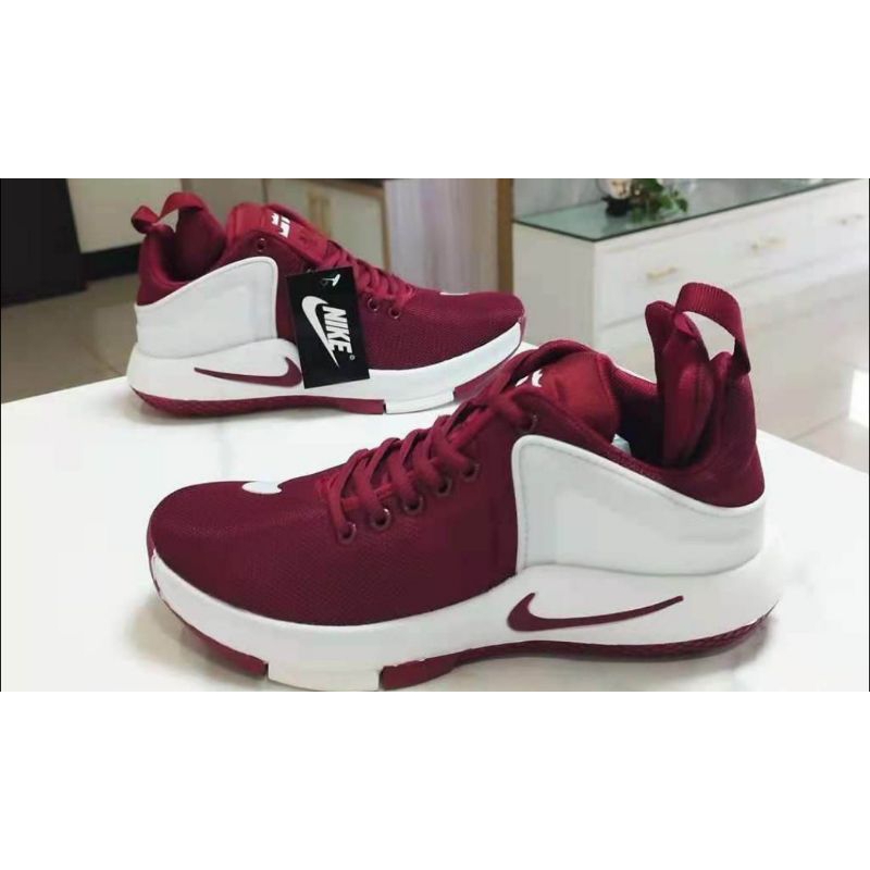 Maroon and clearance white basketball shoes