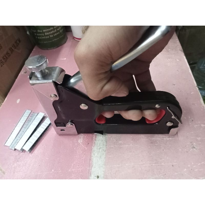 High Quality Gun tacker Box with Free bala | Shopee Philippines
