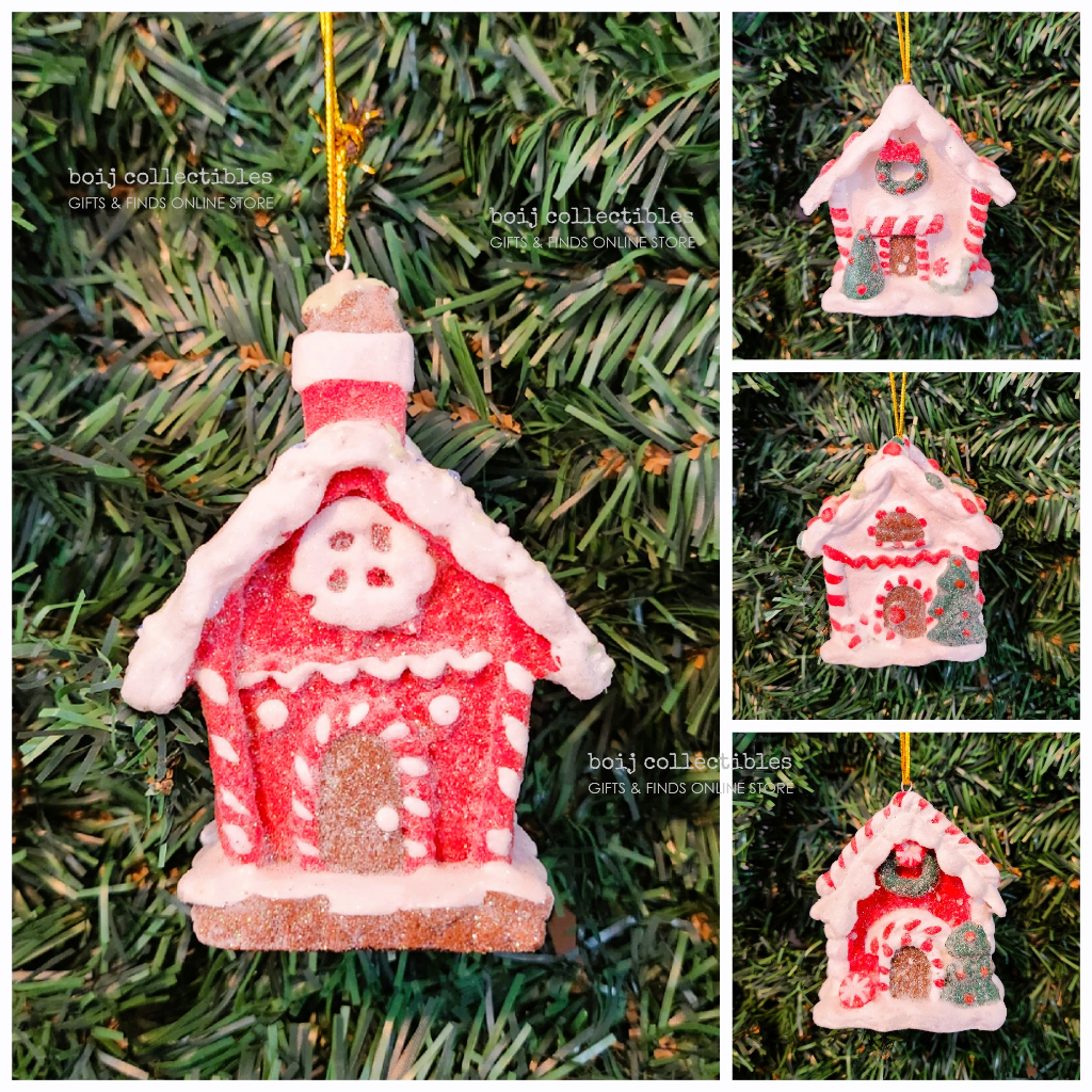 Mini Gingerbread House Christmas Tree Ornaments Collectibles Height 3