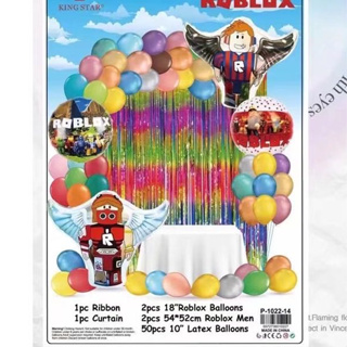 60pcs/set Roblox Virtual World Theme Festa de Aniversário Decoração Banner  Balão Bolo Toppers_aw