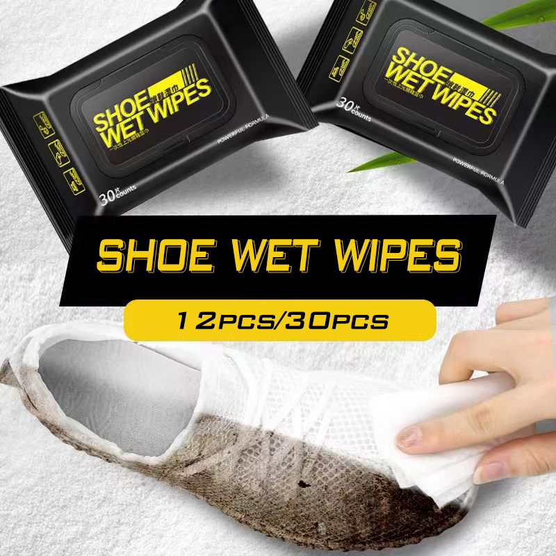 30pcs/pack Shoe Shine Wipes Disposable Cleaning Wet Wipes No Wash Stain ...