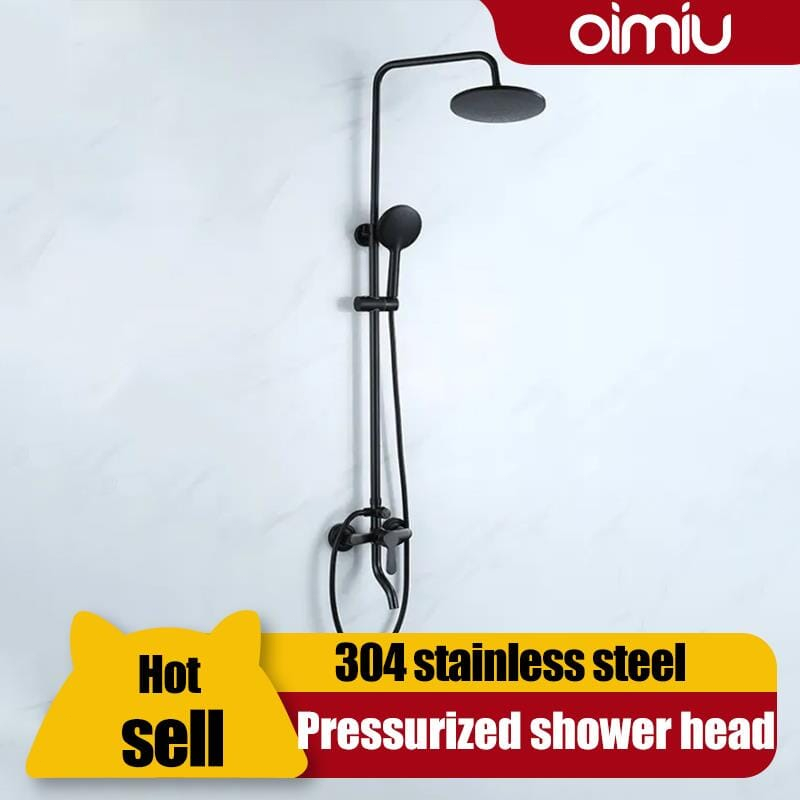 Shower set 304 stainless steel bathroom shower 3 in 1 matte hot and