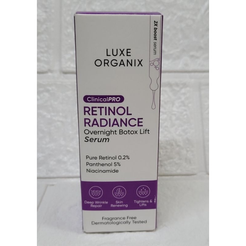 Luxe organix clinicalPRO RETINOL RADIANCE OVER NIGHT BOTOX LIFT SERUM ...