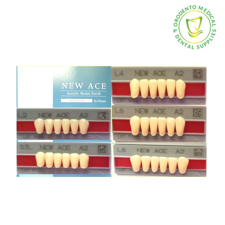 New Ace Lower Anterior Acrylic Teeth Resin S3L,L2,L4,L6,L8 Shade A2 Shopee Philippines