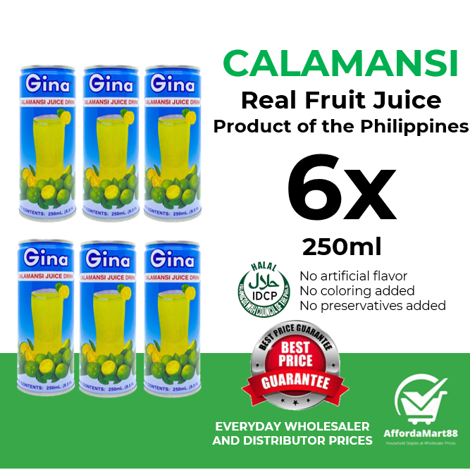 6x Gina Calamansi Juice Drink 250mL (6 Cans) Shopee Philippines