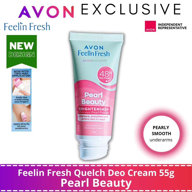 Avon Feelin Fresh Quelch Anti Perspirant Deodorant Cream 6055g Pearl