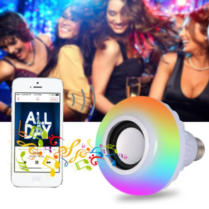 Led Music Bulb with Bluetooth Speaker RGB Multicolor Adjustable ...