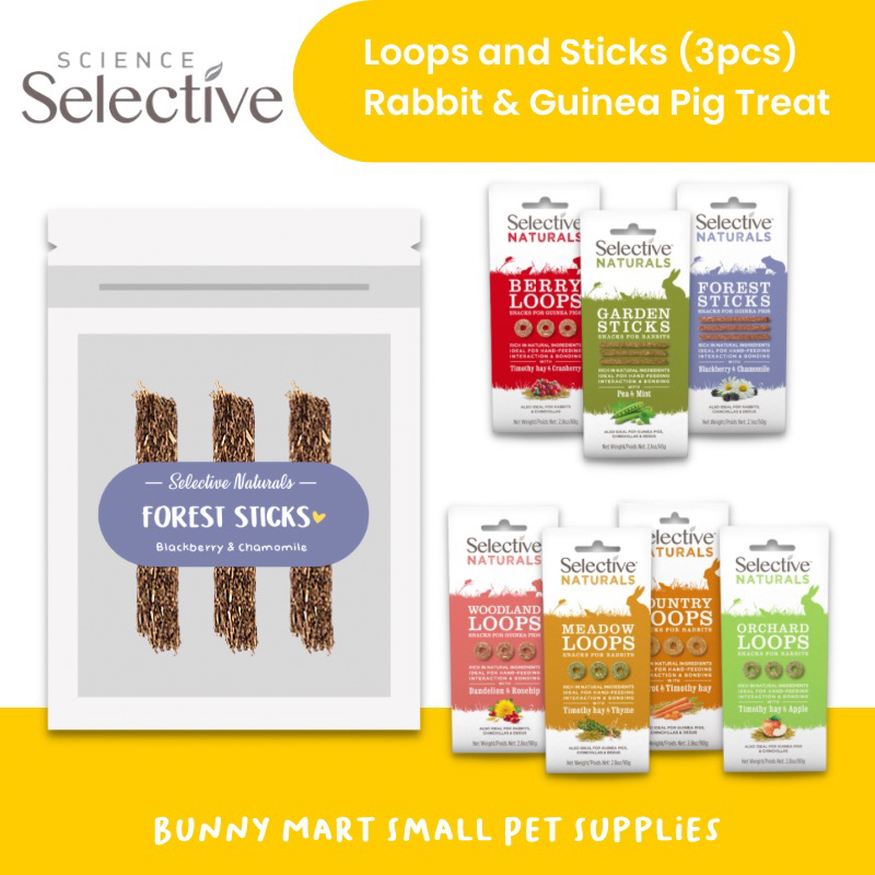 Selective Natural® Treats (Loops & Sticks) for Rabbits & Guinea Pigs, 3 ...